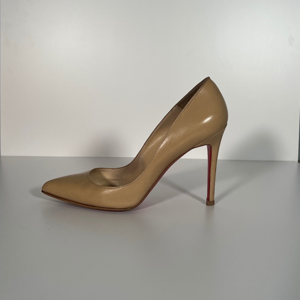 Louboutin Nude Nappa Kidskin Leather Pigalle 100 mm